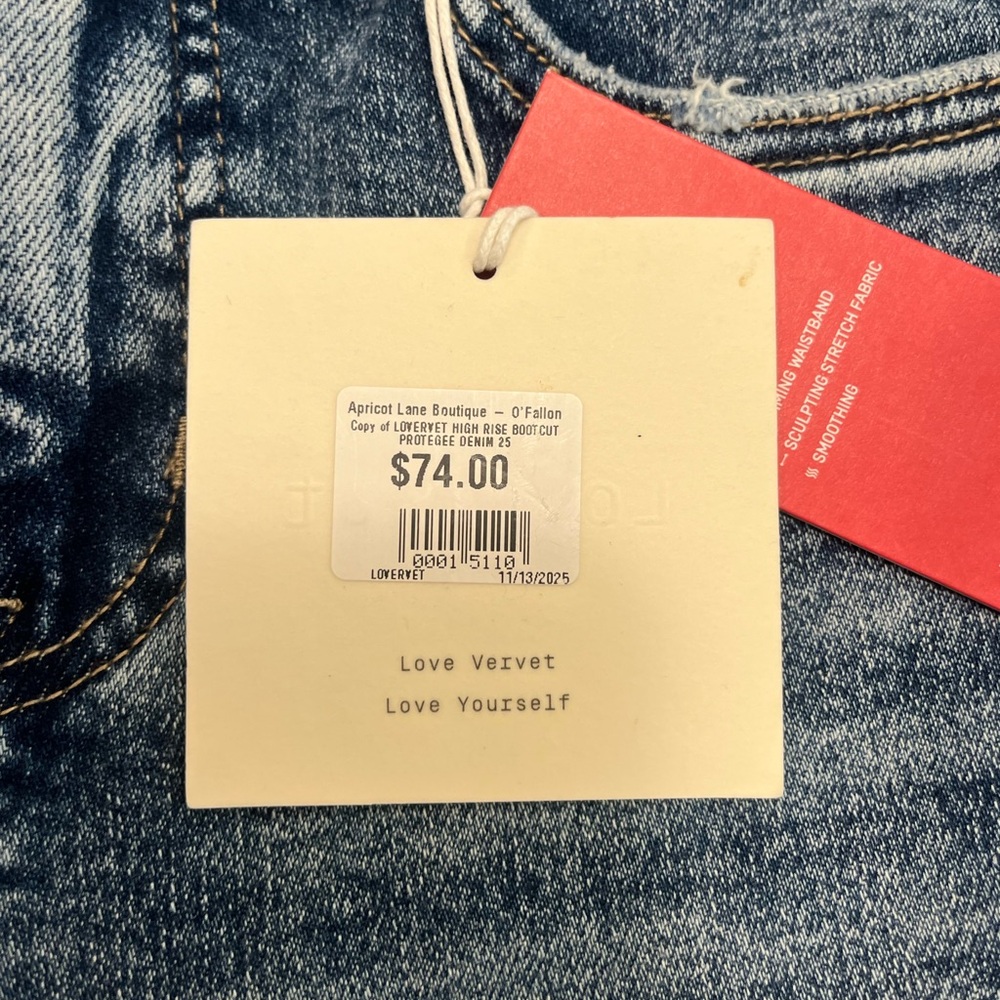 Lovervet by Vervet High Rise Boot Cut Protege Denim Jeans NWT Size 25/1. - Picture 9 of 9
